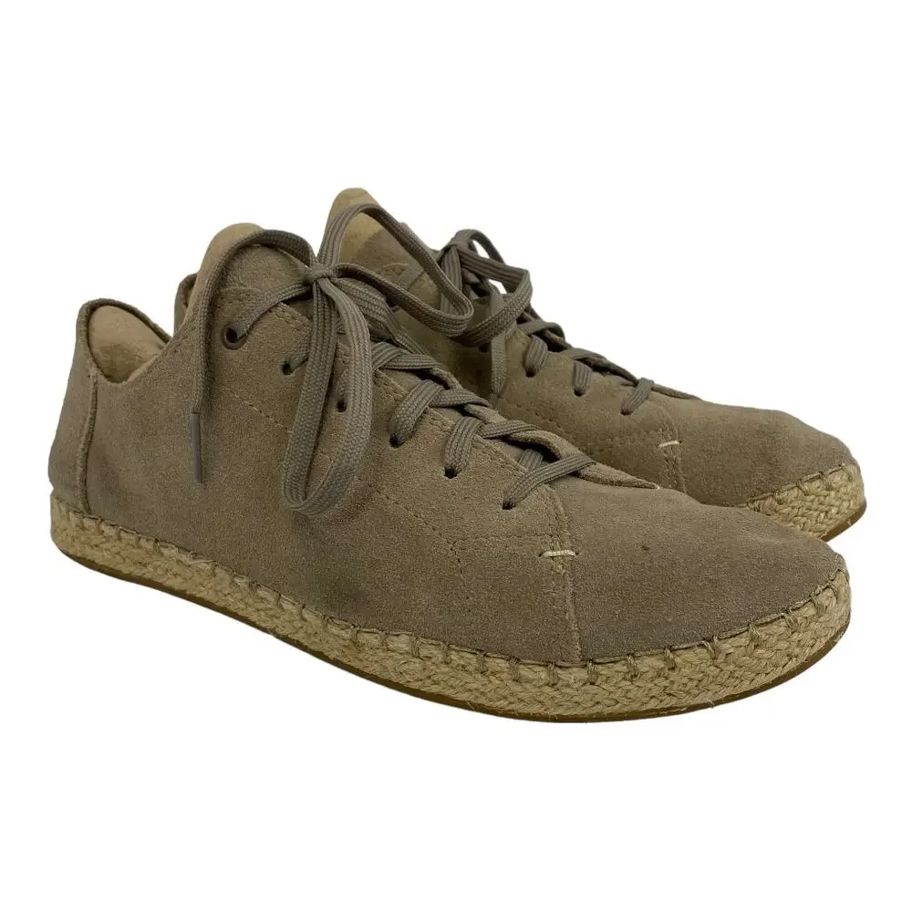 TOMS Womens size 8.5 Lena Desert Suede Leather Espadrille Lace Up Shoes